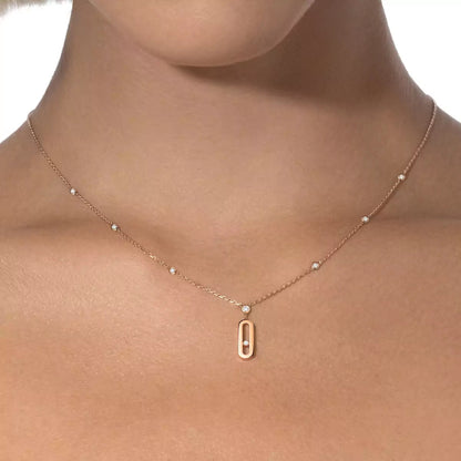 [⭐Luxery] Move Uno Gold Diamond Long Necklace