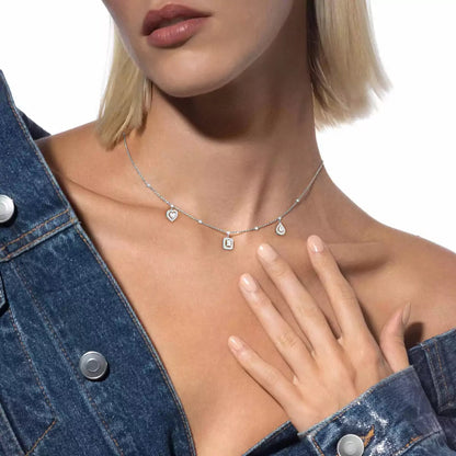 [⭐Luxery]My Twin Diamond Necklace in Silver