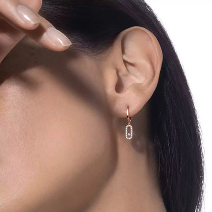 [⭐Luxery]Move Uno Single Diamond Hoop Earring
