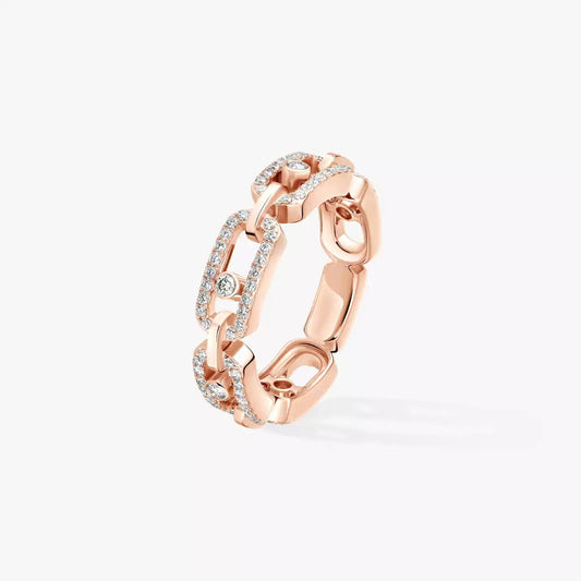 [⭐Luxery]Move Link Pave_-Set Diamond Ring in Gold