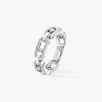 [⭐Luxery]Move Link Pave_-Set Diamond Ring in Gold