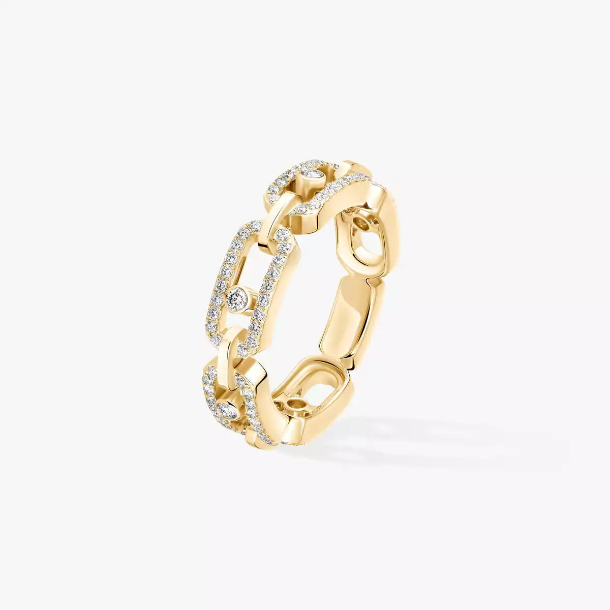 [⭐Luxery]Move Link Pave_-Set Diamond Ring in Gold