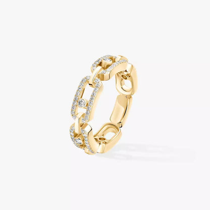 [⭐Luxery]Move Link Pave_-Set Diamond Ring in Gold