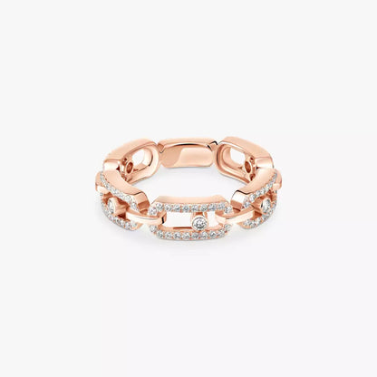 [⭐Luxery]Move Link Pave_-Set Diamond Ring in Gold
