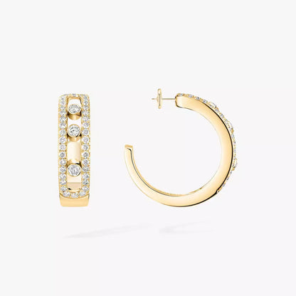 [⭐Luxery]Diamond Pave_ Hoop Earrings Move