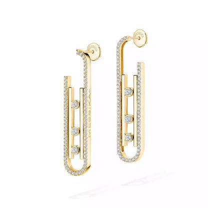 [⭐Luxery]Diamond Pendant Earrings Move 10Th