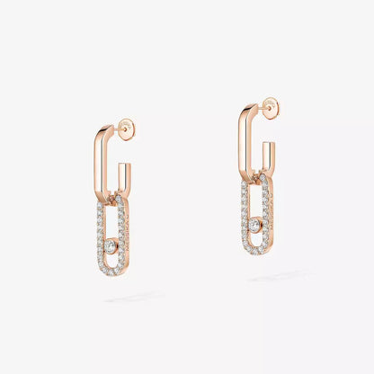 [⭐Luxery]Move Link Diamond Earrings