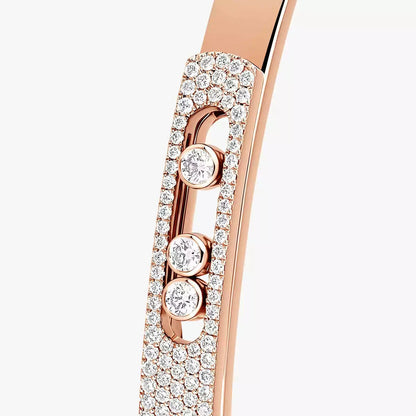 [⭐Luxery]Move Noa Rose Gold Pavé Diamond Bangle Bracelet