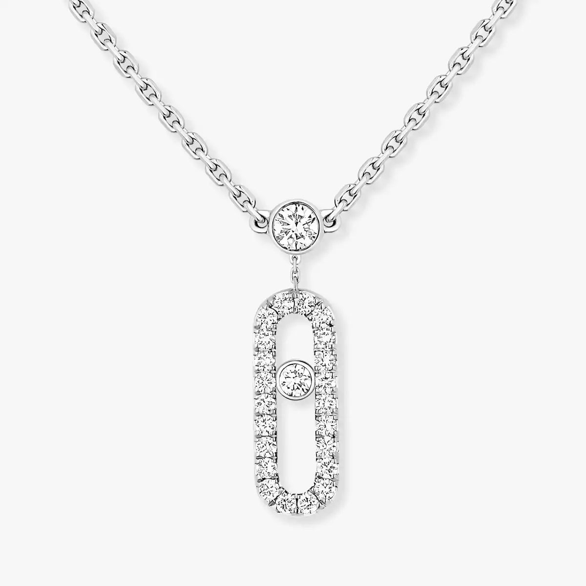 [⭐Luxery]2 Rows Rose Gold Diamond Pave_ Necklace Move Uno