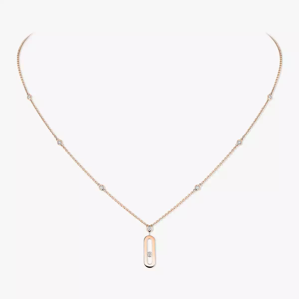 [⭐Luxery] Move Uno Gold Diamond Long Necklace