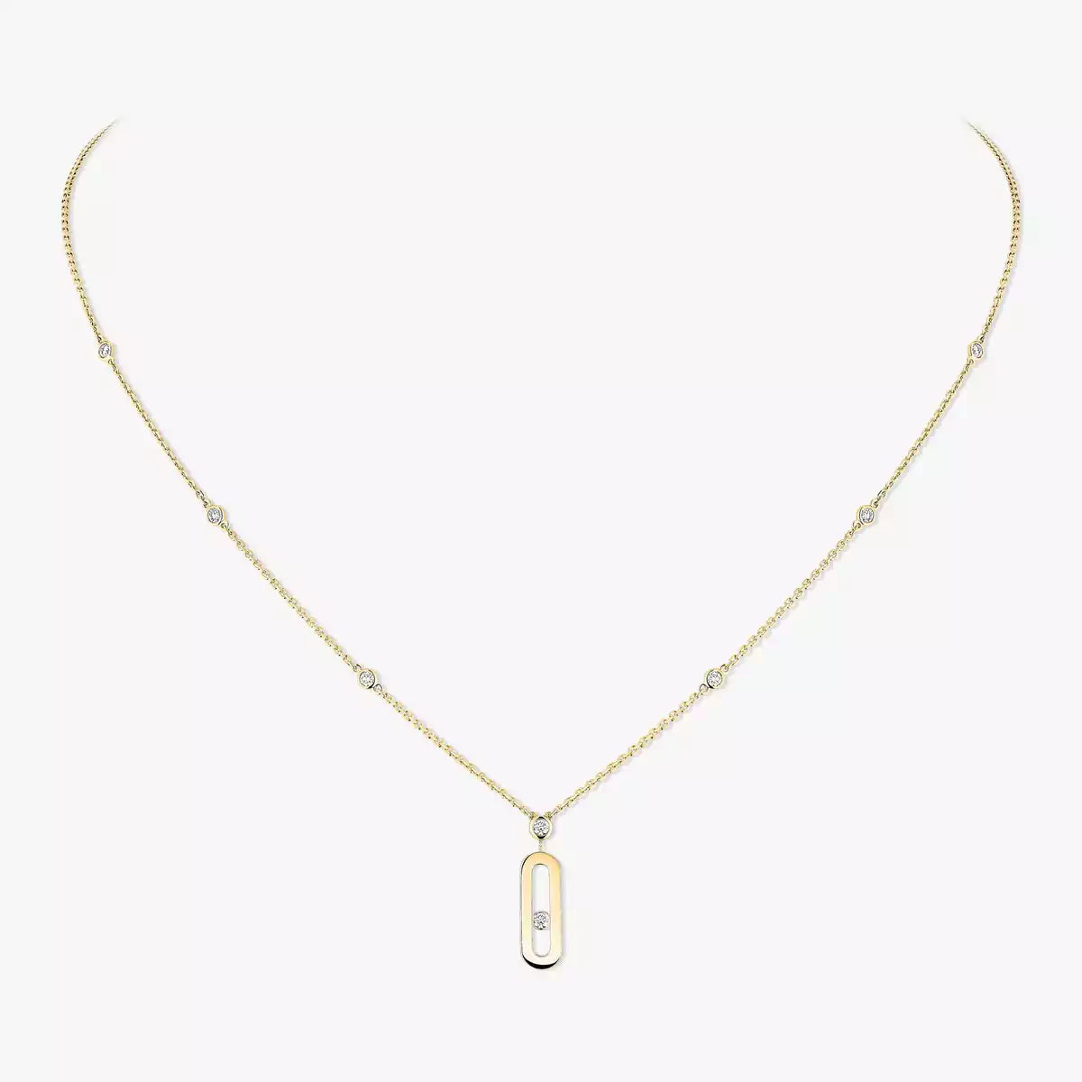 [⭐Luxery] Move Uno Gold Diamond Long Necklace