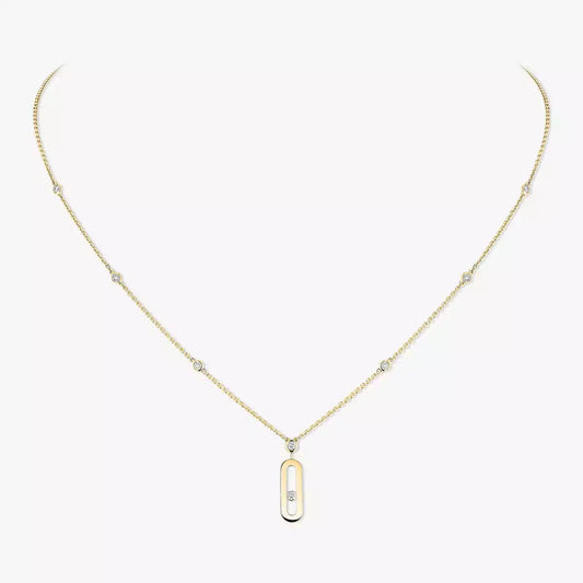 [⭐Luxery] Move Uno Gold Diamond Long Necklace