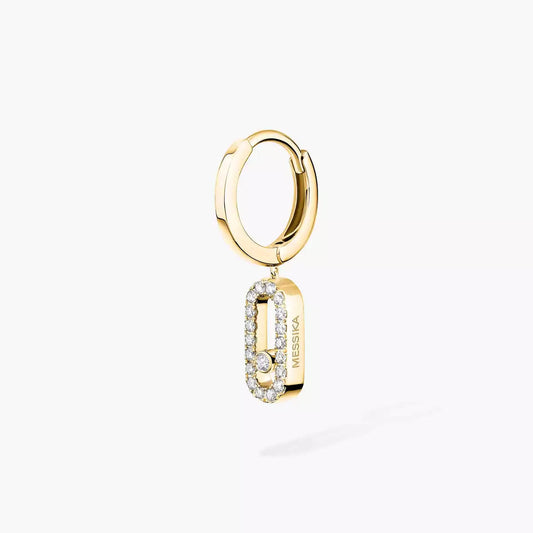 [⭐Luxery]Move Uno Single Diamond Hoop Earring