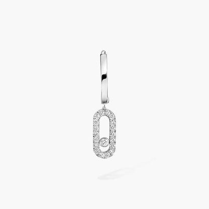[⭐Luxery]Move Uno Single Diamond Hoop Earring