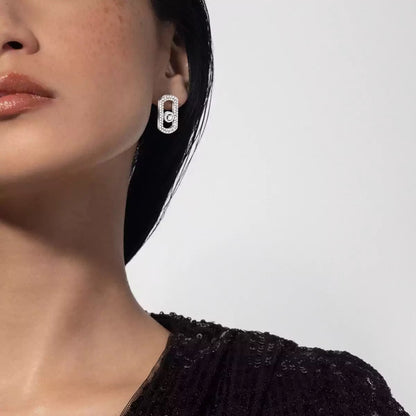 [⭐Luxery]So Move Pave_-Set Diamond Earrings in Silver