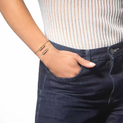 [⭐Luxery]Messika Care(s) pink cord pavé bracelet