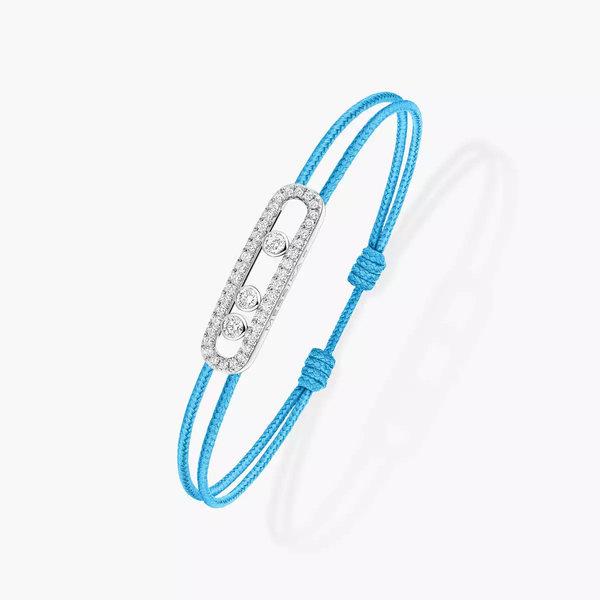 [⭐Luxery]Messika Care(s) pink cord pavé bracelet