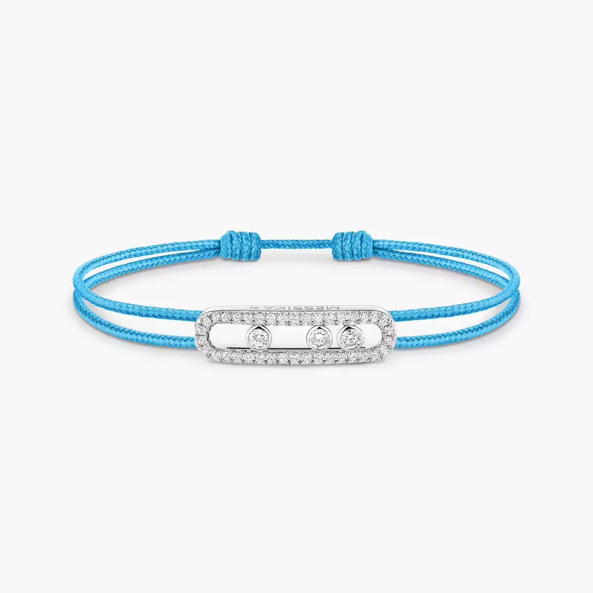 [⭐Luxery]Messika Care(s) pink cord pavé bracelet