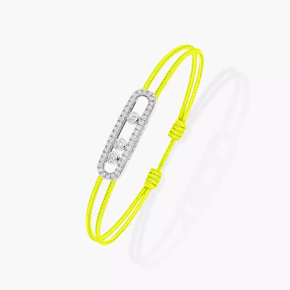 [⭐Luxery]Messika Care(s) pink cord pavé bracelet