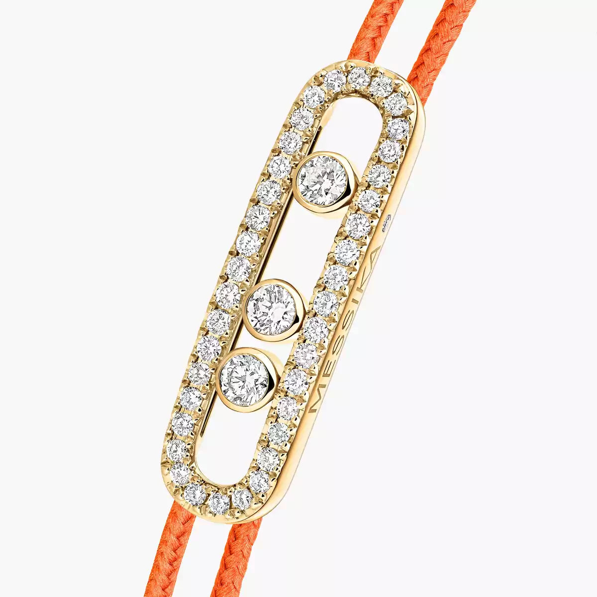 [⭐Luxery]Messika Care(s) pink cord pavé bracelet
