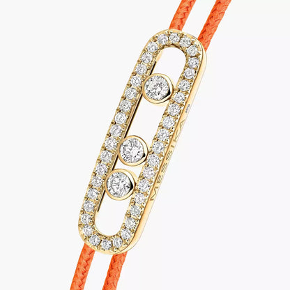 [⭐Luxery]Messika Care(s) pink cord pavé bracelet
