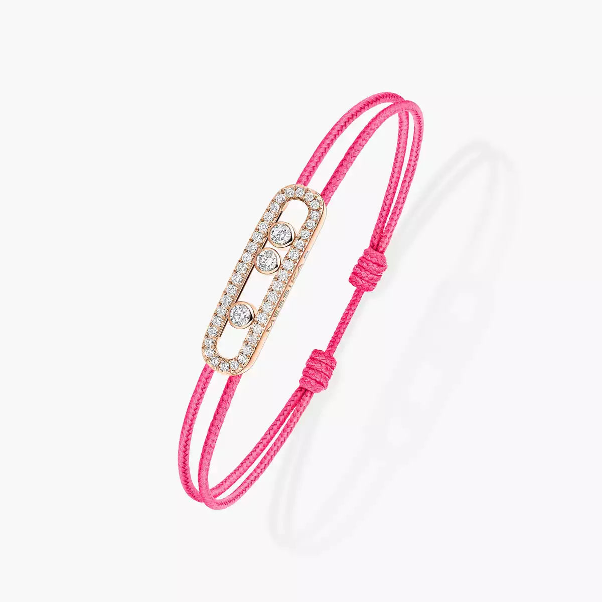 [⭐Luxery]Messika Care(s) pink cord pavé bracelet