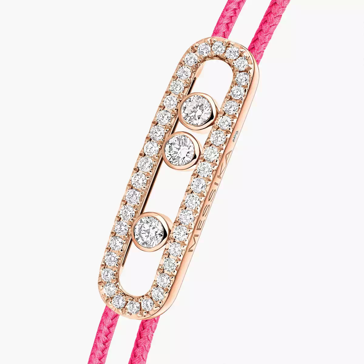 [⭐Luxery]Messika Care(s) pink cord pavé bracelet