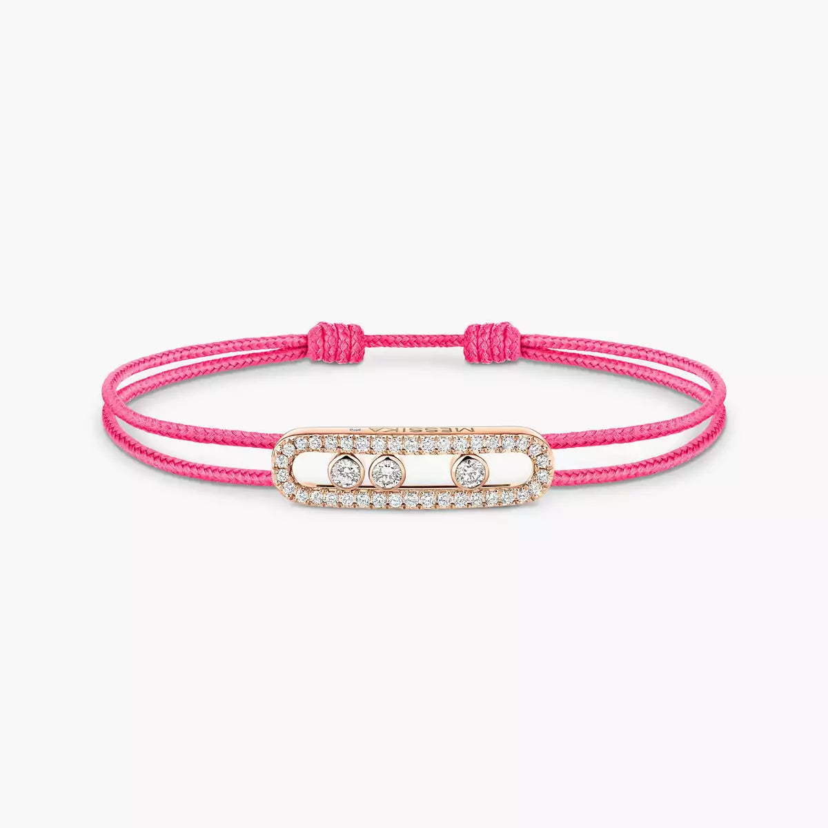 [⭐Luxery]Messika Care(s) pink cord pavé bracelet