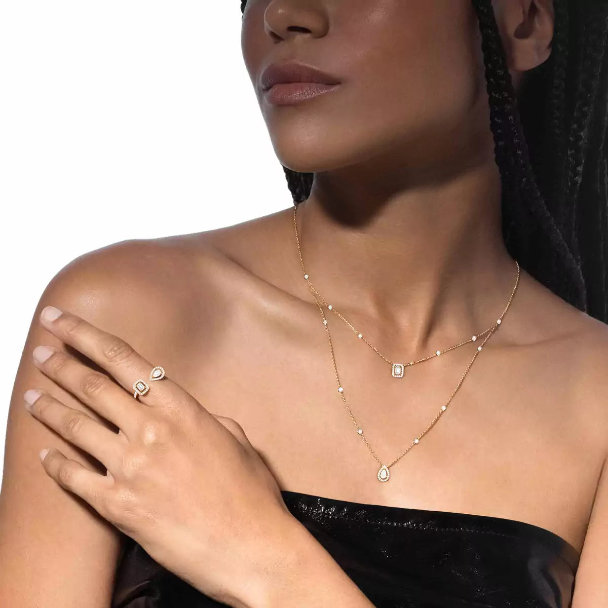 [⭐Luxery]Diamond Necklace My Twin 2 Rows
