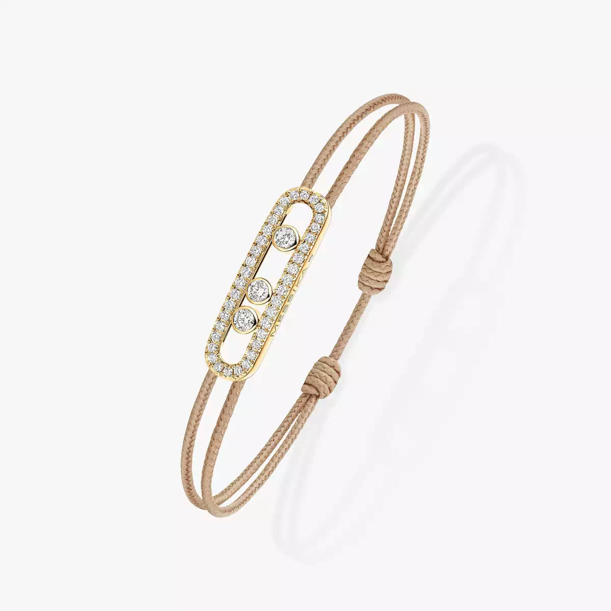 [⭐Luxery]Messika Care(s) pink cord pavé bracelet