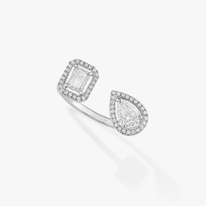 [⭐Luxery]MY TWIN TOI & MOI SILVER DIAMOND RING