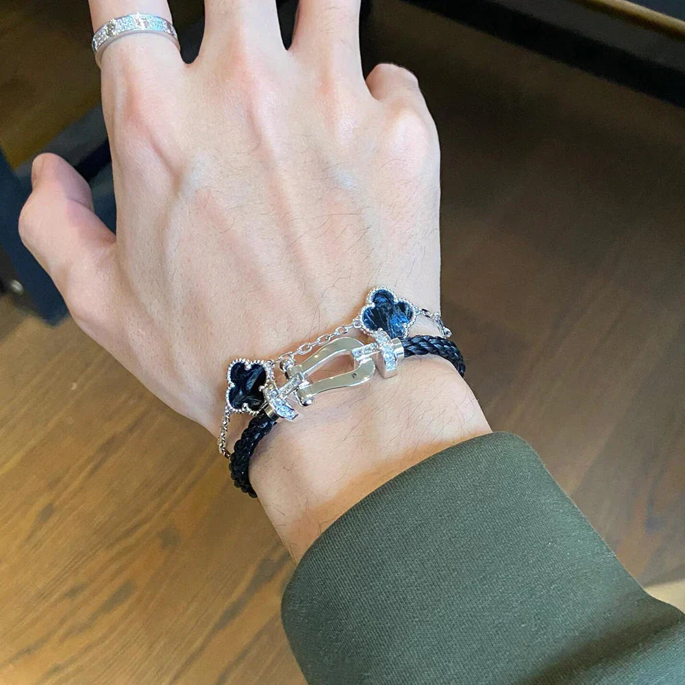[⭐Luxery]CLOVER 5 MOTIF PIETERSITE BRACELET COLLECTION