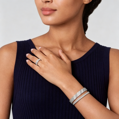 [⭐Luxery] THREE-ROW DIAMOND RING