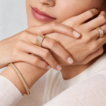 [⭐Luxery] THREE-ROW DIAMOND RING
