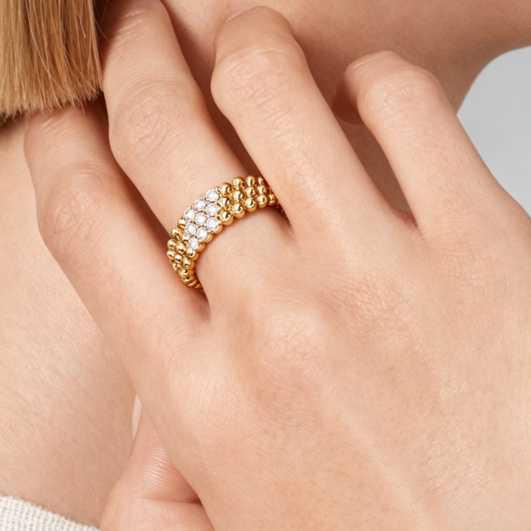 [⭐Luxery] THREE-ROW DIAMOND RING