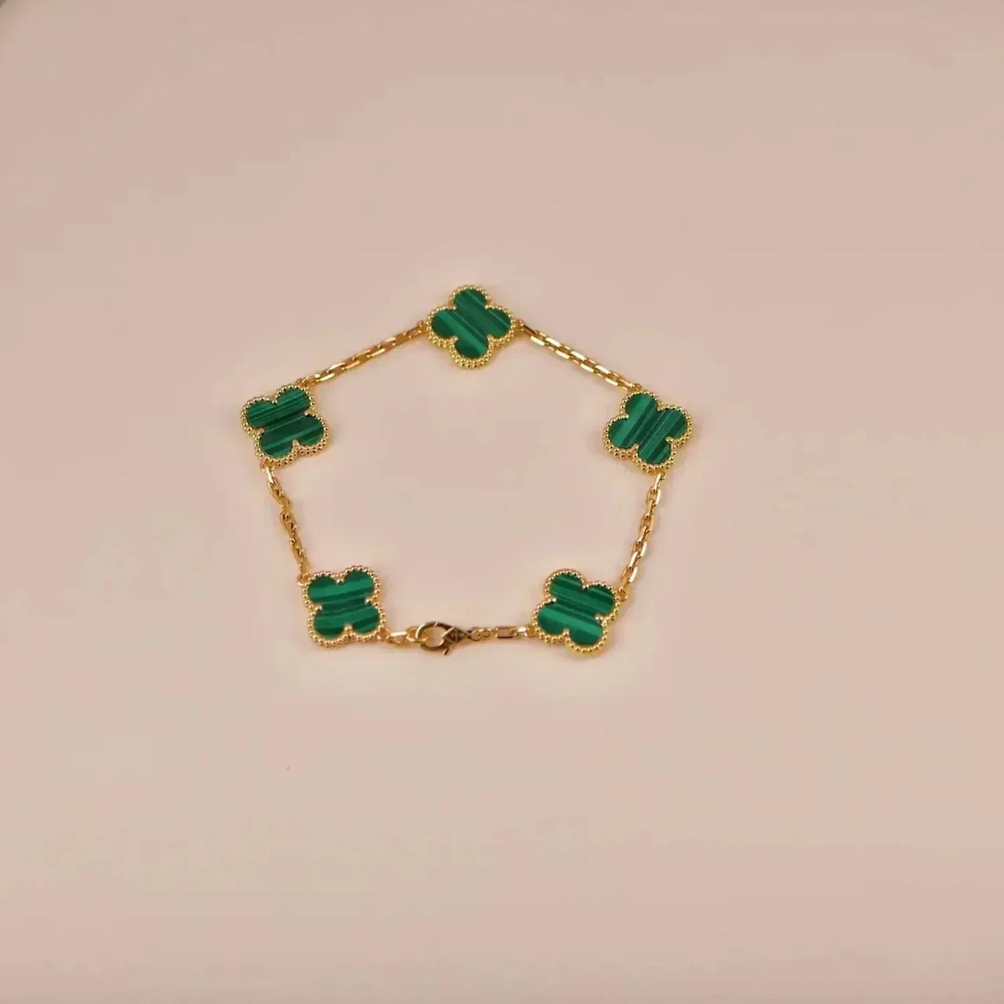 [⭐Luxery] CLOVER 5 MOTIF MALACHITE BRACELET COLLECTION