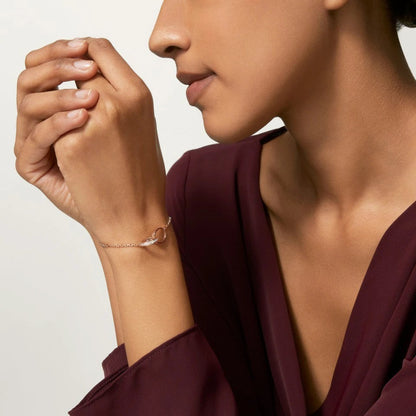 [⭐Luxery]LOVE DOUBLE RING HALF DIAMOND BRACELET