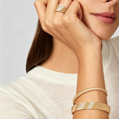[⭐Luxery]  FIVE-ROW DIAMOND BRACELET