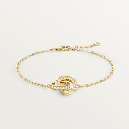[⭐Luxery]LOVE DOUBLE RING FULL DIAMOND BRACELET