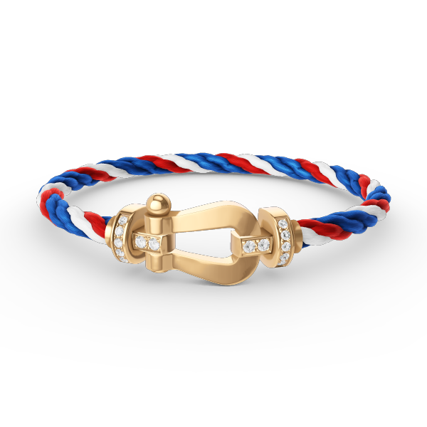 [⭐Luxery]FORCE LARGE HORSESHOE HALF DIAMOND BRACELET GOLD