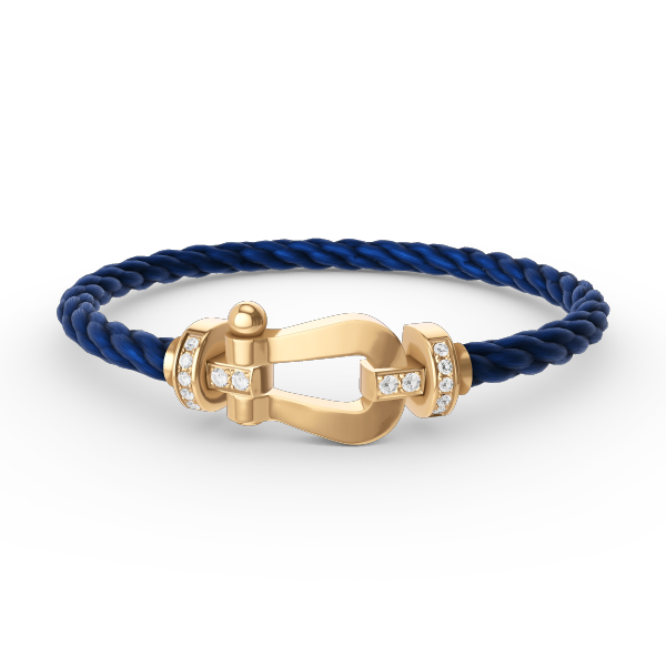 [⭐Luxery]FORCE LARGE HORSESHOE HALF DIAMOND BRACELET GOLD