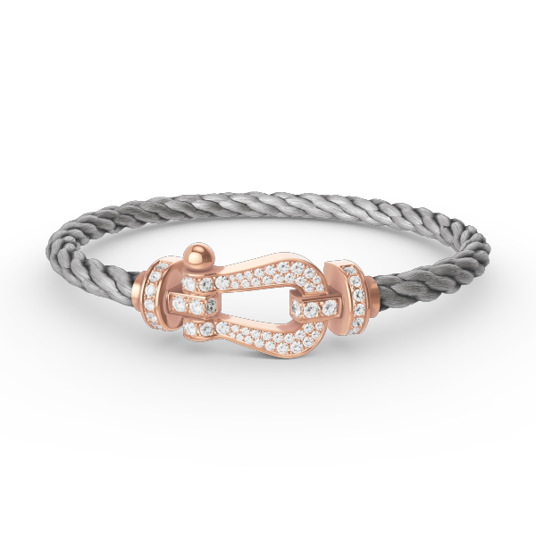 [⭐Luxery]FORCE LARGE HORSESHOE FULL DIAMOND BRACELET ROSE GOLD
