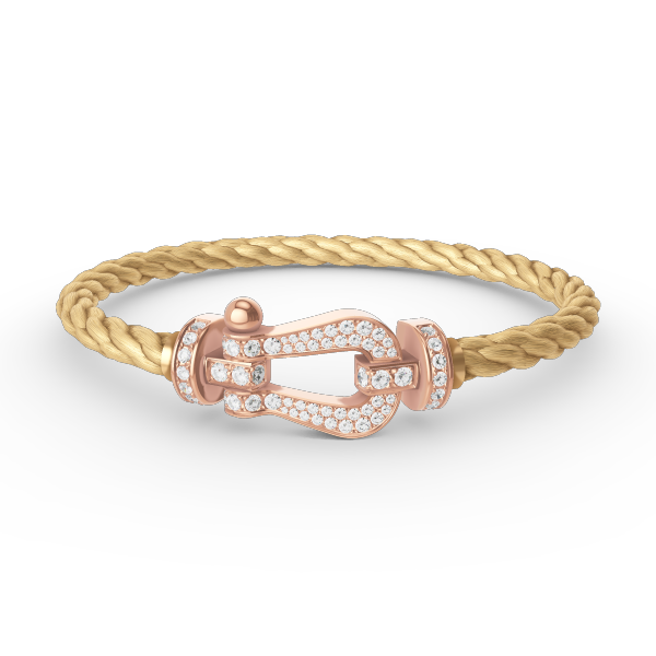 [⭐Luxery]FORCE LARGE HORSESHOE FULL DIAMOND BRACELET ROSE GOLD
