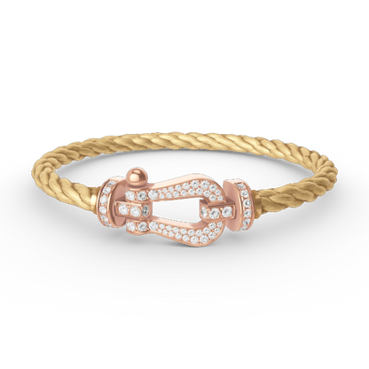 [⭐Luxery]FORCE LARGE HORSESHOE FULL DIAMOND BRACELET ROSE GOLD