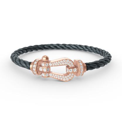 [⭐Luxery]FORCE LARGE HORSESHOE FULL DIAMOND BRACELET ROSE GOLD