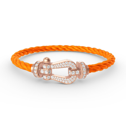 [⭐Luxery]FORCE LARGE HORSESHOE FULL DIAMOND BRACELET ROSE GOLD