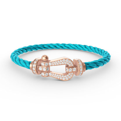 [⭐Luxery]FORCE LARGE HORSESHOE FULL DIAMOND BRACELET ROSE GOLD