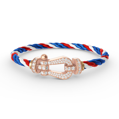 [⭐Luxery]FORCE LARGE HORSESHOE FULL DIAMOND BRACELET ROSE GOLD