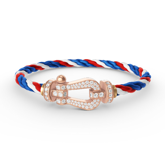 [⭐Luxery]FORCE LARGE HORSESHOE FULL DIAMOND BRACELET ROSE GOLD