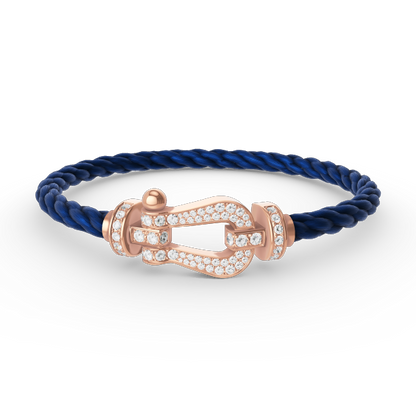 [⭐Luxery]FORCE LARGE HORSESHOE FULL DIAMOND BRACELET ROSE GOLD